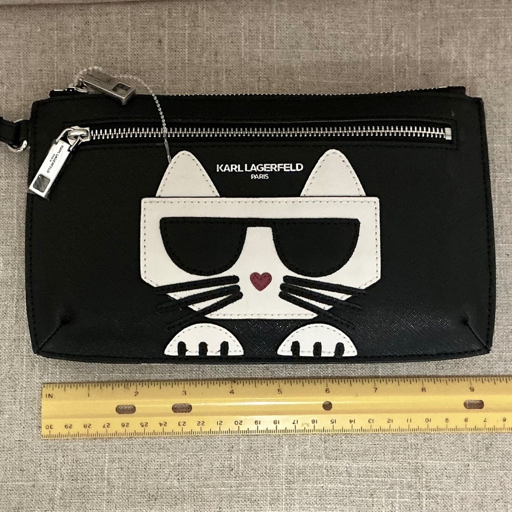 Karl Lagerfeld Paris Choupette Wristlet Wallet 9.5” - Picture 4 of 6